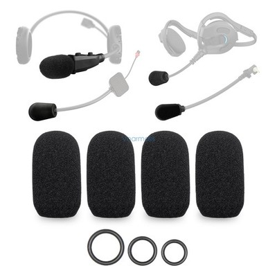 4 Mic Foam Covers+12 O-Ring for Motorcycle Helmet,Sena Wireless/Wired Microphone