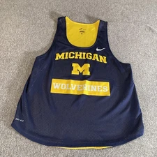 Michigan Wolverines Shirt Mens Medium Blue NCAA Basketball Nike Dri Fit Training