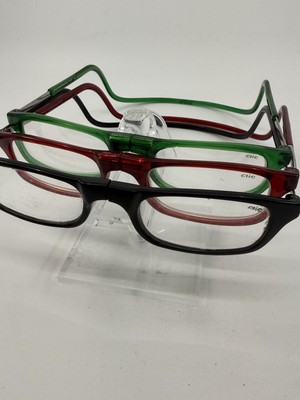 LOT OF 3 Clic *Strength Unknown* Magnetic Reading Eyeglasses *RANDOM COLORS*