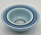 Vintage PYREX Moody Blues Clear Bottom Nesting Mixing Bowls 322/323/325 Set of 3