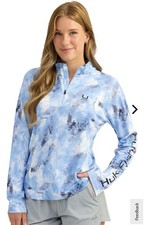 Women's Huk Icon Tropicamo Quarter-Zip Hoodie Small