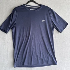 Speedo Men’s L Tshirt Swim Dri Fit Navy Rash Guard NWOT