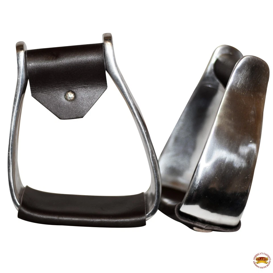 Par de estribos de acero inoxidable HILASON con fondo inclinado occidental | Aluminio Foto 3 de 4