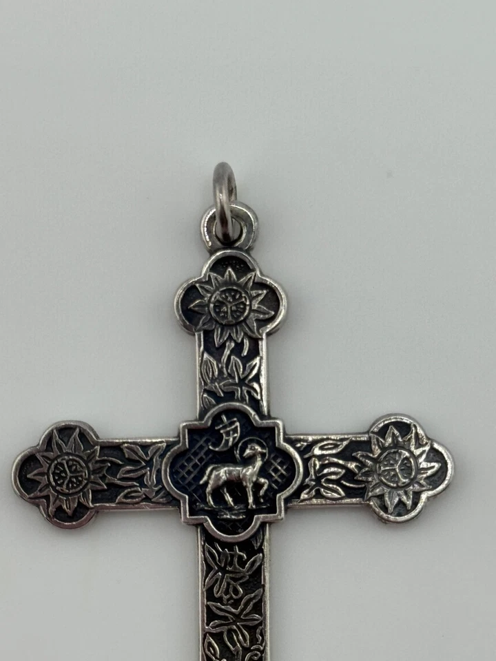 Retired James Avery Sterling Silver Lamb of God Center Cross Pendant - Image 4 of 4