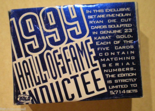 1999 NOLAN RYAN 23KT GOLD CARD 5 CARD SET HOF DIE CUT MATCH SERIAL #5714 KARAT - Picture 4 of 6