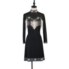 Latin Dance Dress Salsa Tango Cha cha Ballroom Rhinestone Competition Dress F514