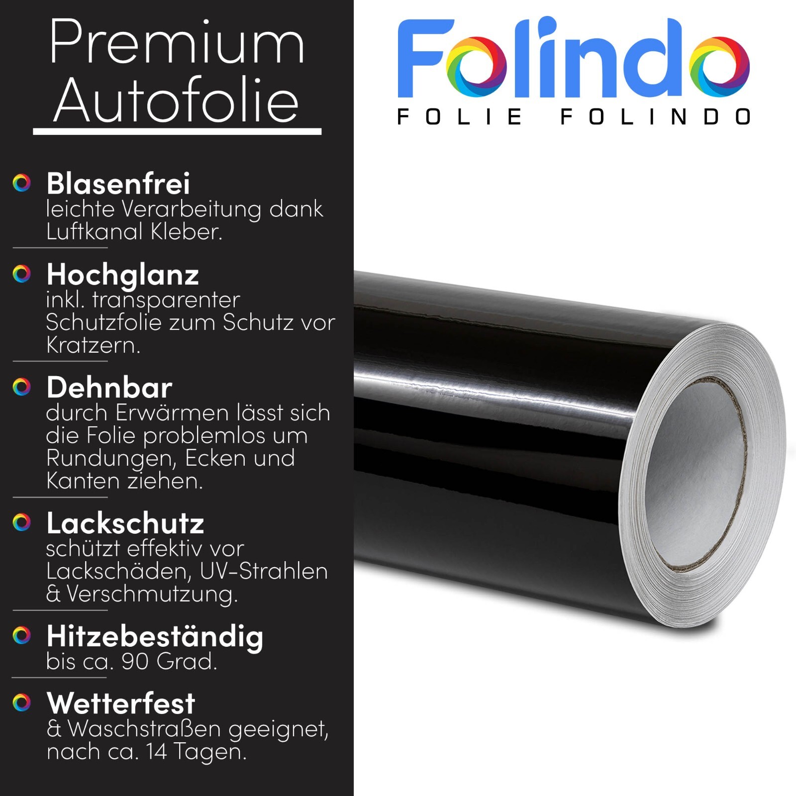 Autofolie Glanz 8m² selbstklebende 3D Luftkanal Auto Folie Blasenfrei Folindo