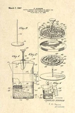 Official Coffee Press US Patent Art Print - Antique Vintage French Cafe - 115