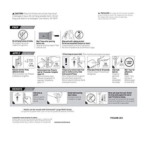 Large Matte Black Command Hooks Set of 2 Damage Free Wall Storage Solutions - Picture 10 of 10