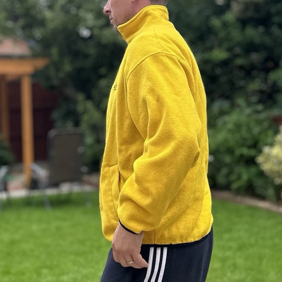 Chaps Yellow Fleece Jacket Men's Size XL Quarter Zip Windbreaker Jumper Jacket - Image 2 of 4