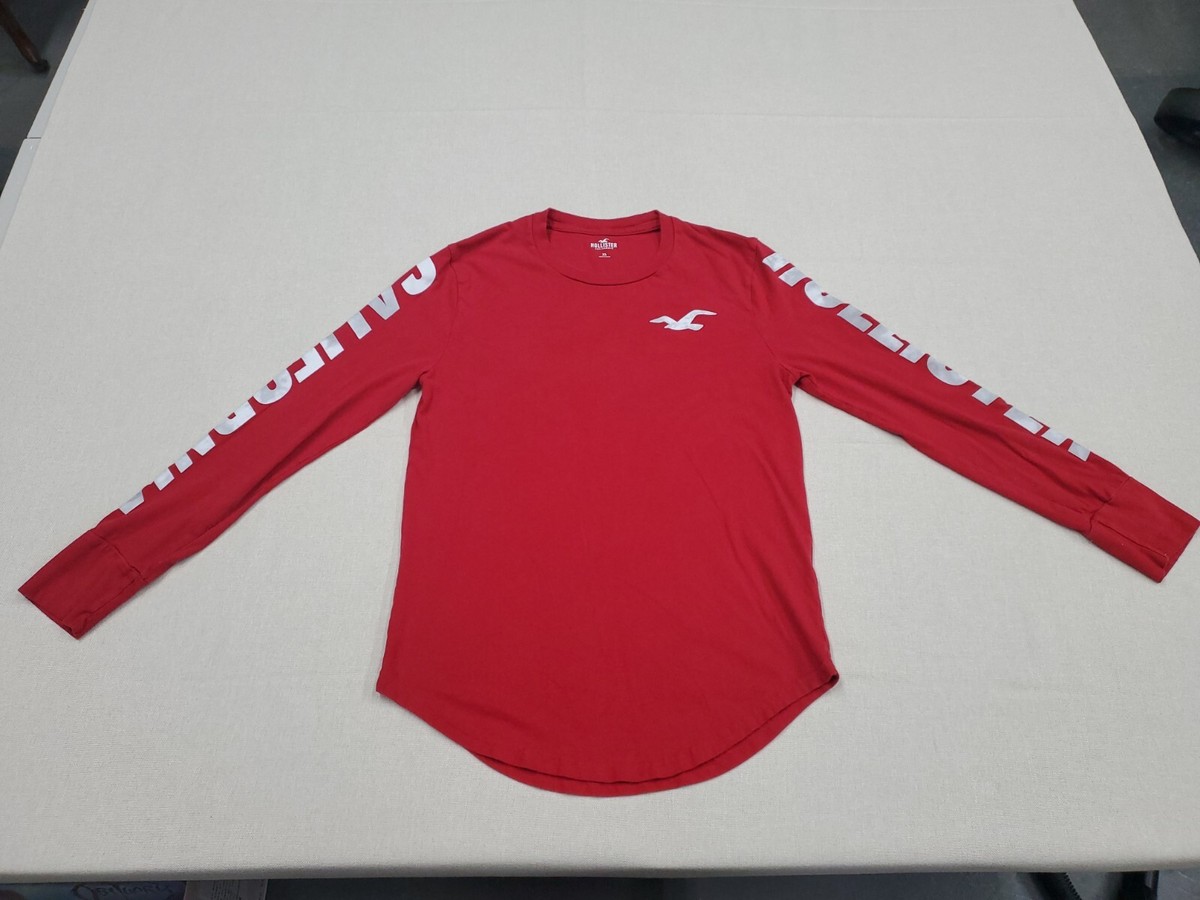 Hollister Mens Long Sleeve Shirt Hollister California Sleeve LOGO