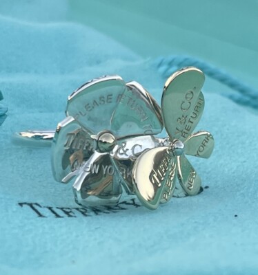 TIFFANY Co. Return T&Co 18k Gold & Silver Love Bug Butterfly TIFFANY Co. Return T&Co 18k Gold & Silver Love Bug Butterfly