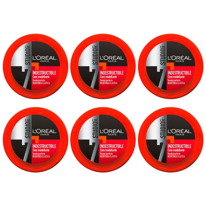 Cera Capelli L'Oreal Indestructible Tenuta 7 - Pacco da 6 x 75ml