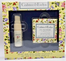 Crabtree Evelyn SUMMER HILL Body Mist Triple-Milled Soap GIFT SET New