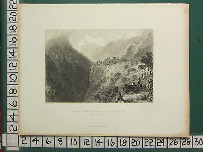C1837 Antiker Druck Mount Cervin St. Nicholas Stalden Schweiz