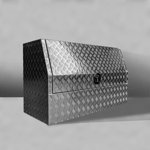 1700x600x850mm Checker Plate Half Door Aluminium Ute Toolbox 2.5mm Checker Plate - Picture 2 of 5
