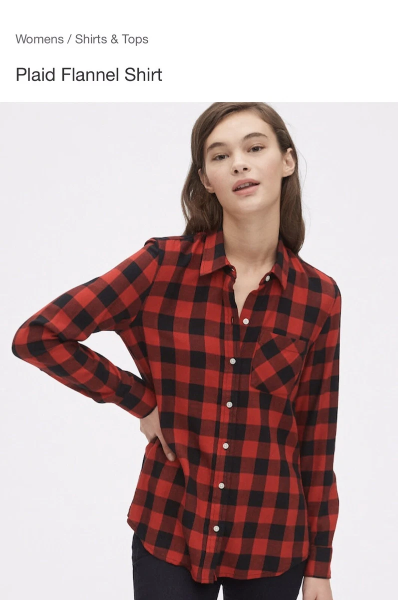 Gap womens best sale plaid flannel shirts