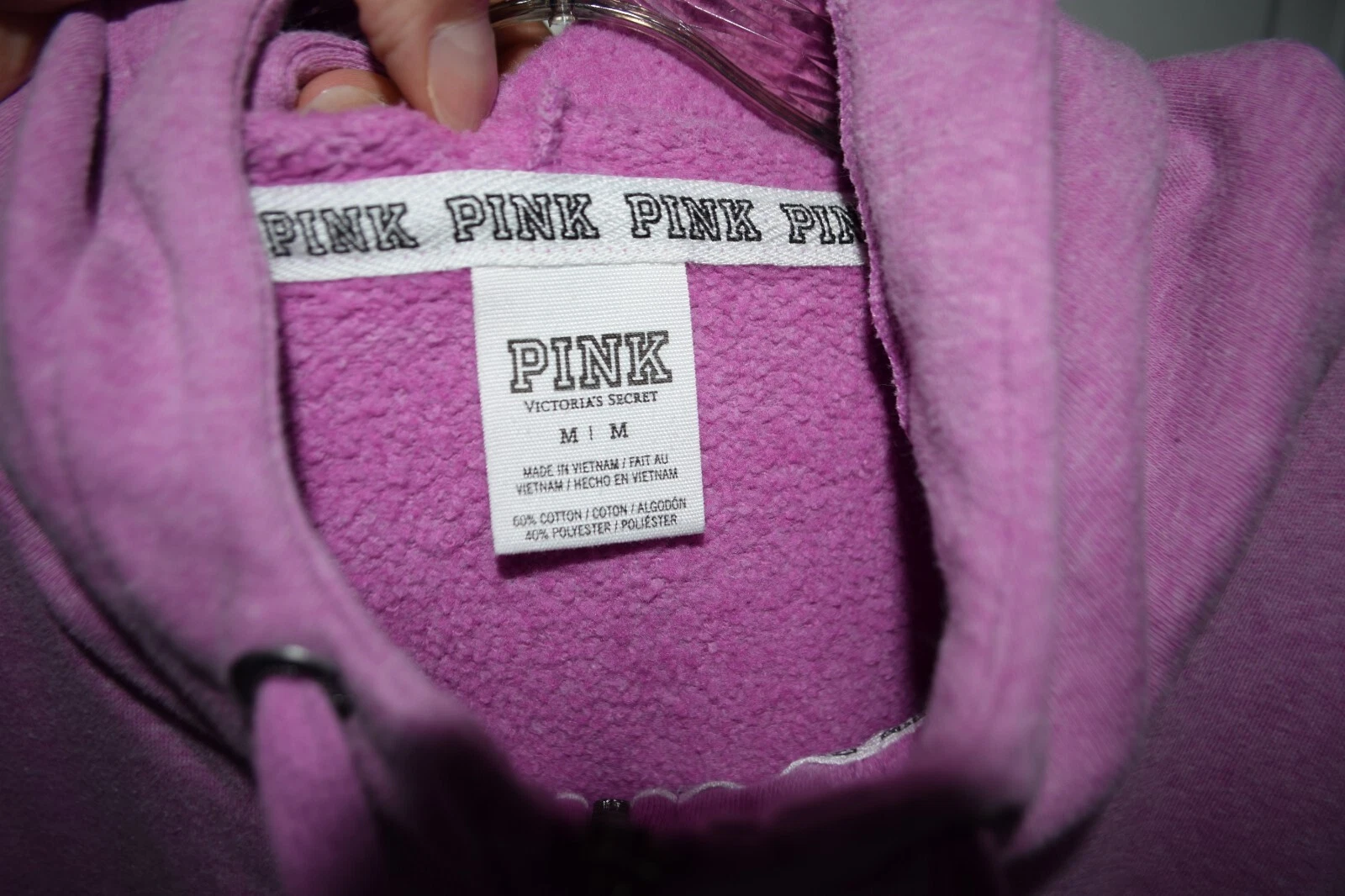 UNDERCOVER Felpa con cappuccio Victoria's Secret ROSA taglia M viola 1 4 zip ottantasei ROSA