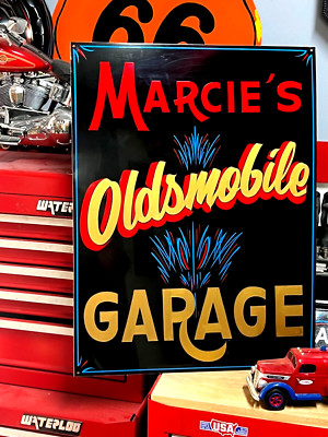 Rod Shop Sign Order your NAME Oldsmobile Garage Hand Painted HOT RAT ROD SHOP SIGN ...
