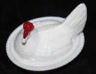 VTG! Westmoreland Milk Glass Hen Chicken on Nest White Candy Nut Dish
