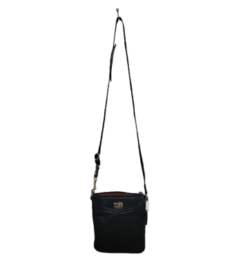 バッグ COACH Coach Madison Black Vintage Leather Swing Pack Cross Body Women