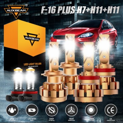 For Ford Fusion 2006-2016 6X AUXBEAM LED Headlight High Low Fog Bulbs H7 H11 H8