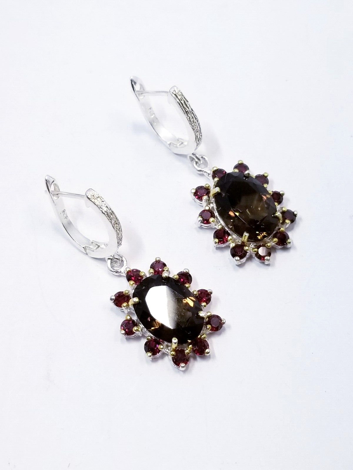 Sterling Silver Gemstone Drop/Dangle Earrings - 1… - image 1