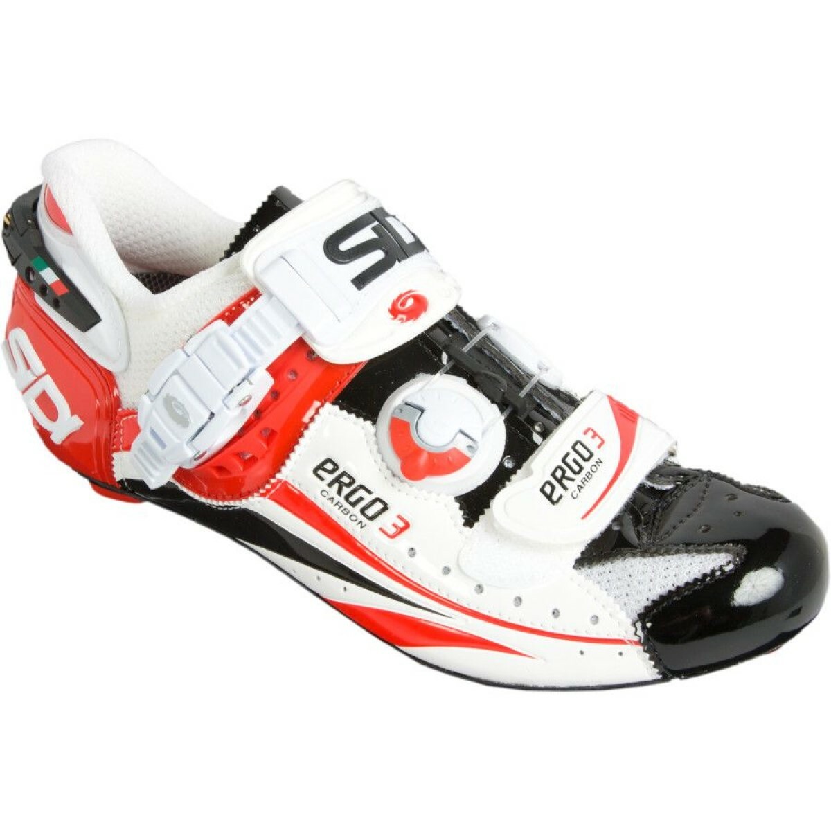 Sidi Ergo 3 Carbon White / Red / Black Road Shoes - Mens EU 41 | eBay