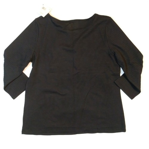 S L XL Choose Size Womens White Black Blouse shirt NWT Basic Editions 3/4 Sleeve - Picture 5 of 18
