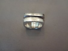  261--VINTAGE STERLING SILVER MEXICO SQUARE RING-925--SIZE-6--VERY COOL