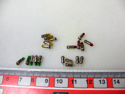 20x Glühlampe MS 2,8 klar+grün+rot+gelb z.B. für Märklin 7187,7240 etc. #LA17