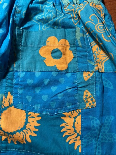 Kids a Go Go, Blue & Orange Batik Cotton Trousers, Girls Size 12 Yrs - Picture 2 of 8
