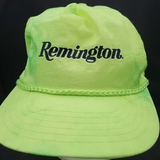 Vintage Remington Snapback Hat Neon Green Rope Hat Lightweight Water Resistant 