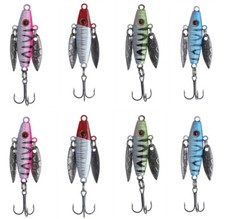 8PCS Bass Winter Ice Glow Fishing Lures Spoons 7.3g Metal Luminous Spinnerbait