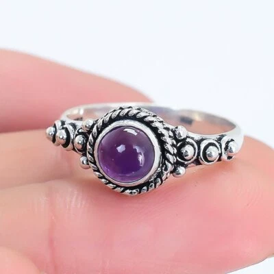 African Amethyst Edelstein Handmade Ethnischer Silberring RSU39 - Bild 1 von 4