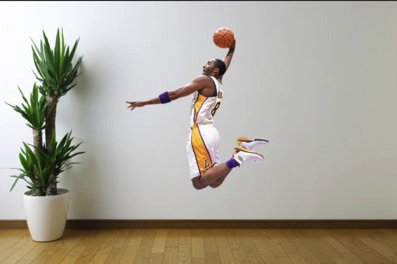 Kobe Bryant Wall Decal Los Angeles Lakers Sticker Removable Reusable Mamba KB2 - Image 1 of 1