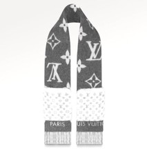 Louis Vuitton Mink Scarf Fur Muffler Pocket M76884 Monogram Cashmere Auth LV New