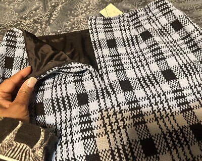 dries van noten skirt Plaid Blue Black Scranton Sz US 10 Long