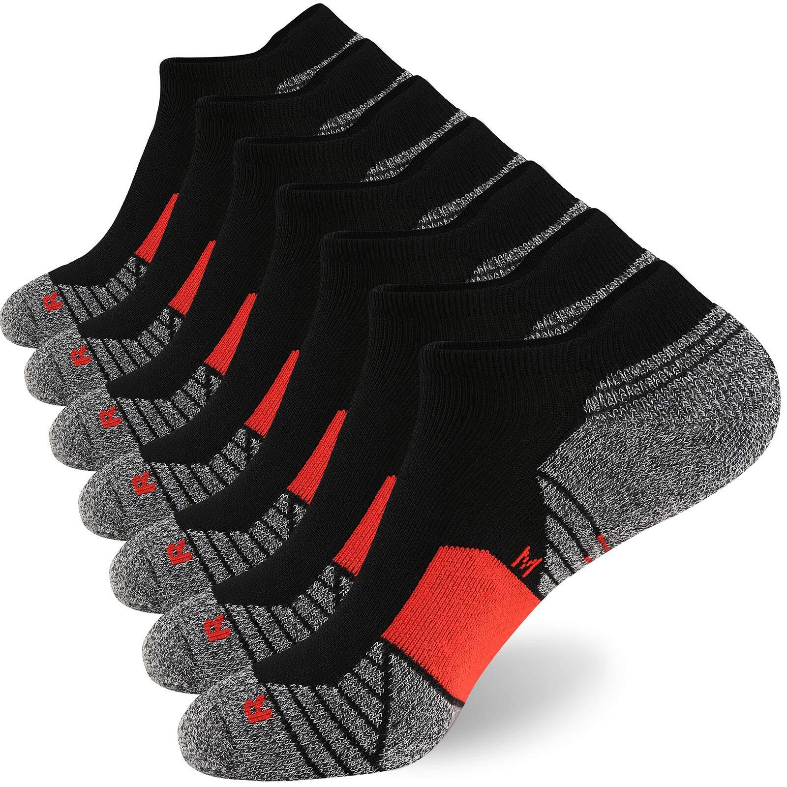 Men's Athletic Running Socks 7 Pairs Thick Cushion Ankle Socks for Men Sport ...