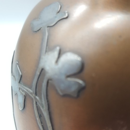 Heintz Sterling auf Bronze Vase 6,5" Arts & Crafts / Nouveau **BODENLOS - LESEN! - Bild 12 von 12