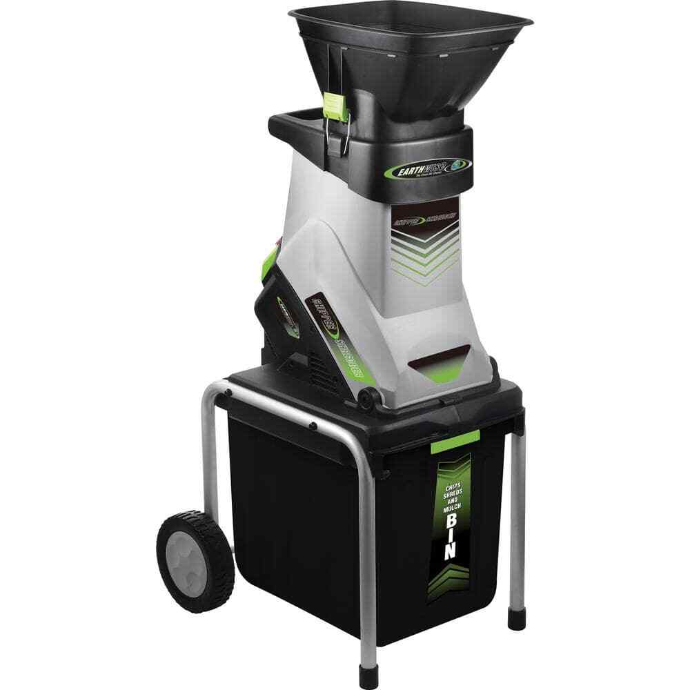 Corded Electric Wood Chipper Shredder Bin Garden Leaves Bran