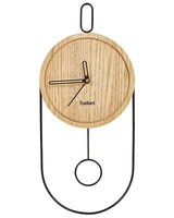 Wanduhr Mit Pendel Helle Holzoptik Batteriebetrieben Ohne Zahlen Retro Sierre