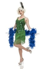 1920's Green Flapper Roaring 20's Speakeasy Fancy Dress Halloween Adult Costume
