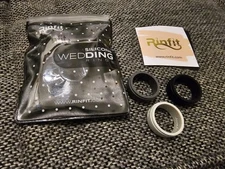 Rinfit Infinity Silicone Rings Men Wedding Band 3 Pack Size 10 Black Grey White