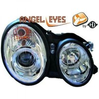 LHD Scheinwerfer Paar Angel Eyes Klar Chrom H1 H1 Mercedes CLK 97-02