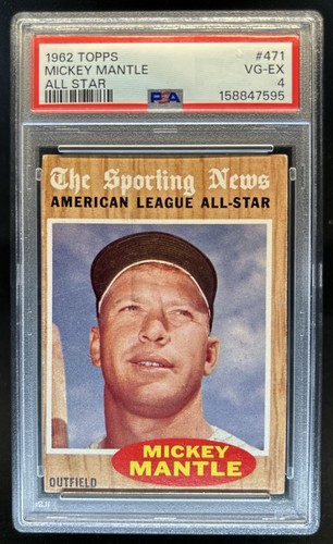 1962 Topps Mickey Mantle All-Star #471 New York Yankees PSA 4