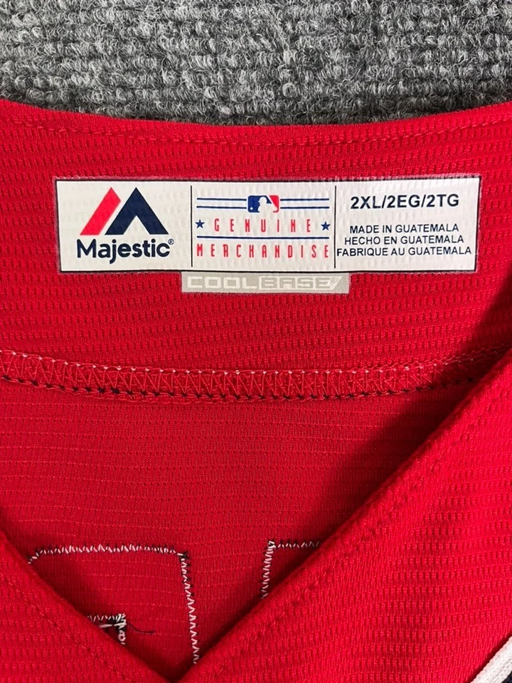 Majestic Washington Nationals Baseball World Series 2019 Jersey Men's Rendon 2XL - Image 2 of 4