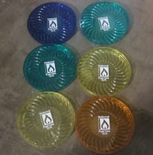National Fuel Gas 1974 Logo Plastic Swirl Round Coaster Set, Multicolor, 6pc