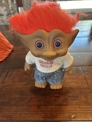 Ace Novelty Large 7'' Treasure Troll Doll - Red Hair Heart Bellybutton T-Shirt