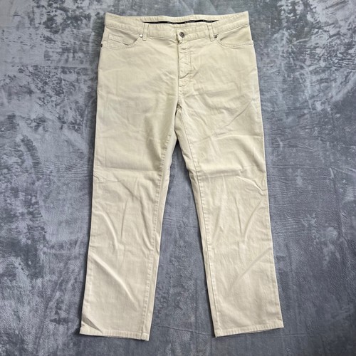 Ermenegildo Zegna Straight Chino Pants Men's 38 Beige Cotton Blend - Picture 2 of 11